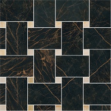 Versace Marble 240533 Mosaico Intreccio Nero/Oro Decoratie 29,1x29,1 cm, Italië, mozaieklook - foto 1 - foto 1