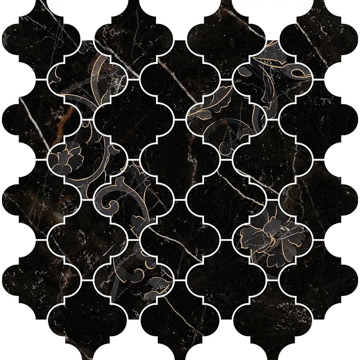 Versace Emote С000396143 02626220_Mos.Arab.Dec.NeroAma Mosaik 35x35 cm, Italien, andere marmorsorten - Foto 1 Versace Emote С000396143 02626220_Mos.Arab.Dec.NeroAma Mosaik 35x35 cm, Italien, andere marmorsorten - Foto 1