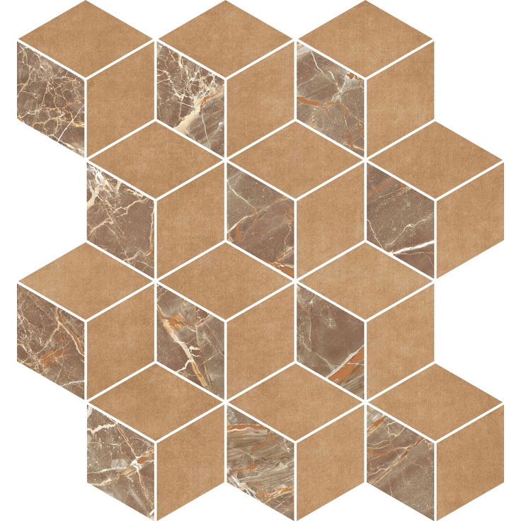 Versace Harmony 0030139 CUBE CARAVAGGIO CARAMEL ANT. 3D RETT Mozaika 35,1x37,5 cm, Itálie, pod látku - fotografie 1 Versace Harmony 0030139 CUBE CARAVAGGIO CARAMEL ANT. 3D RETT Mozaika 35,1x37,5 cm, Itálie, pod látku - fotografie 1