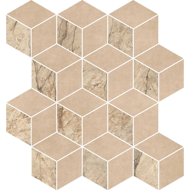Versace Harmony 0030138 CUBE DESERT STORM ANT. 3D RETT Mosaico 35,1x37,5 cm, Italia, para tela - foto 1 Versace Harmony 0030138 CUBE DESERT STORM ANT. 3D RETT Mosaico 35,1x37,5 cm, Italia, para tela - foto 1