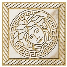 Versace Maximvs G0067842 Angolo Greca Sabbiato Calacatta Bright / Oro Lux Insert 10x10 cm, Italy - photo 1 - photo 1