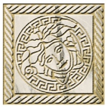 Versace Maximvs G0067843 Angolo Greca Sabbiato Calacatta Green / Oro Lux Insert 10x10 cm, Italy - photo 1 - photo 1
