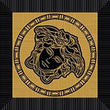 Versace Meteorite 47120 Tozzetto Medusa Naturale Nero/Oro Inserção 9,8x9,8 cm, Itália - foto 1 - foto 1