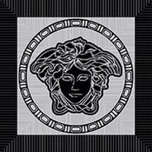 Versace Meteorite 47131 Firma Medusa Naturale Nero/Platino Inserção 9,8x9,8 cm, Itália - foto 1 - foto 1
