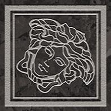 Versace Meteorite 47291 Tozzetto Medusa Lappato Nero/Platino Inserção 9,8x9,8 cm, Itália - foto 1 - foto 1
