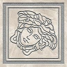 Versace Meteorite 47293 Tozzetto Medusa Lappato Bianco/Pla Inserção 9,8x9,8 cm, Itália, efeito pedra  - foto 1 - foto 1