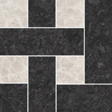 Versace Meteorite 47432 Mosaico Chesterfield Lappato Nero/Bianco Mosaico 30x30 cm, Itália, efeito mosaico - foto 1 - foto 1
