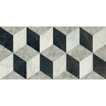 Versace Tarsia 0014098 Cubical Nero porcelain tile 60x120 cm, Italy, marble look - photo 1 - photo 1