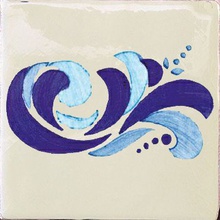 Cevica Provenza Dec. Arabesco F/Provenza Crema Decoratie 13x13 cm, Spanje, behang  - foto 1 - foto 1