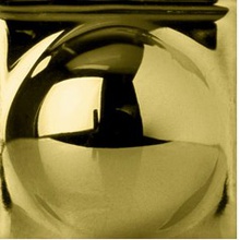 Petracer's Capitonne Tassello Bombato Oro Indsats 2x2 cm, Italien, metal-look - foto 1 - foto 1